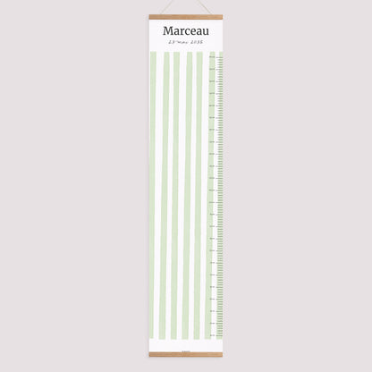 Toise Naissance Papier Rayures vertes claires photo N° 1