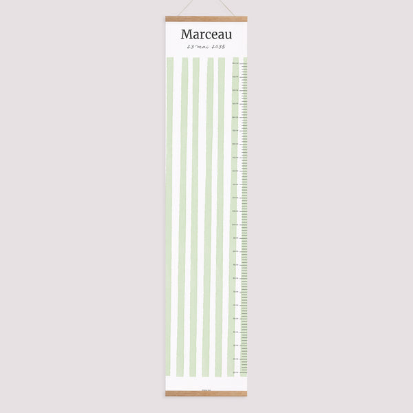 Toise Naissance Papier Rayures vertes claires photo