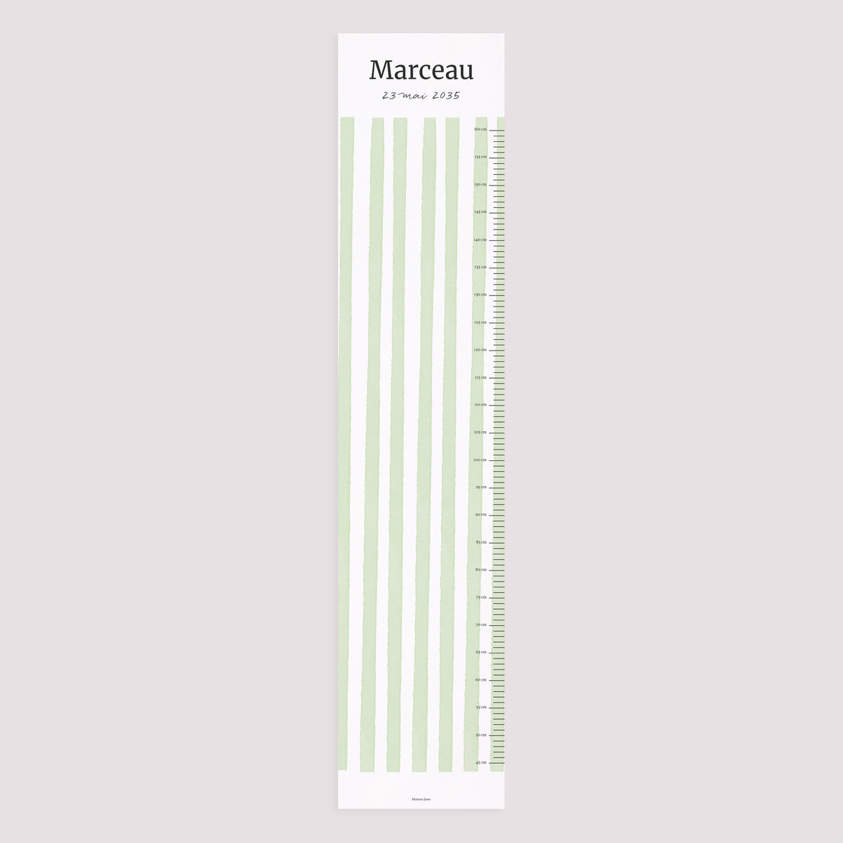 Toise Naissance Papier Rayures vertes claires photo N° 5