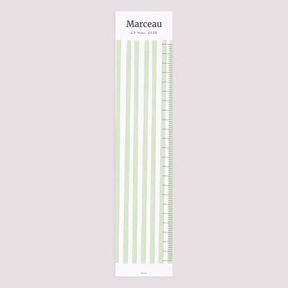 Toise Naissance Papier Rayures vertes claires photo N° 5