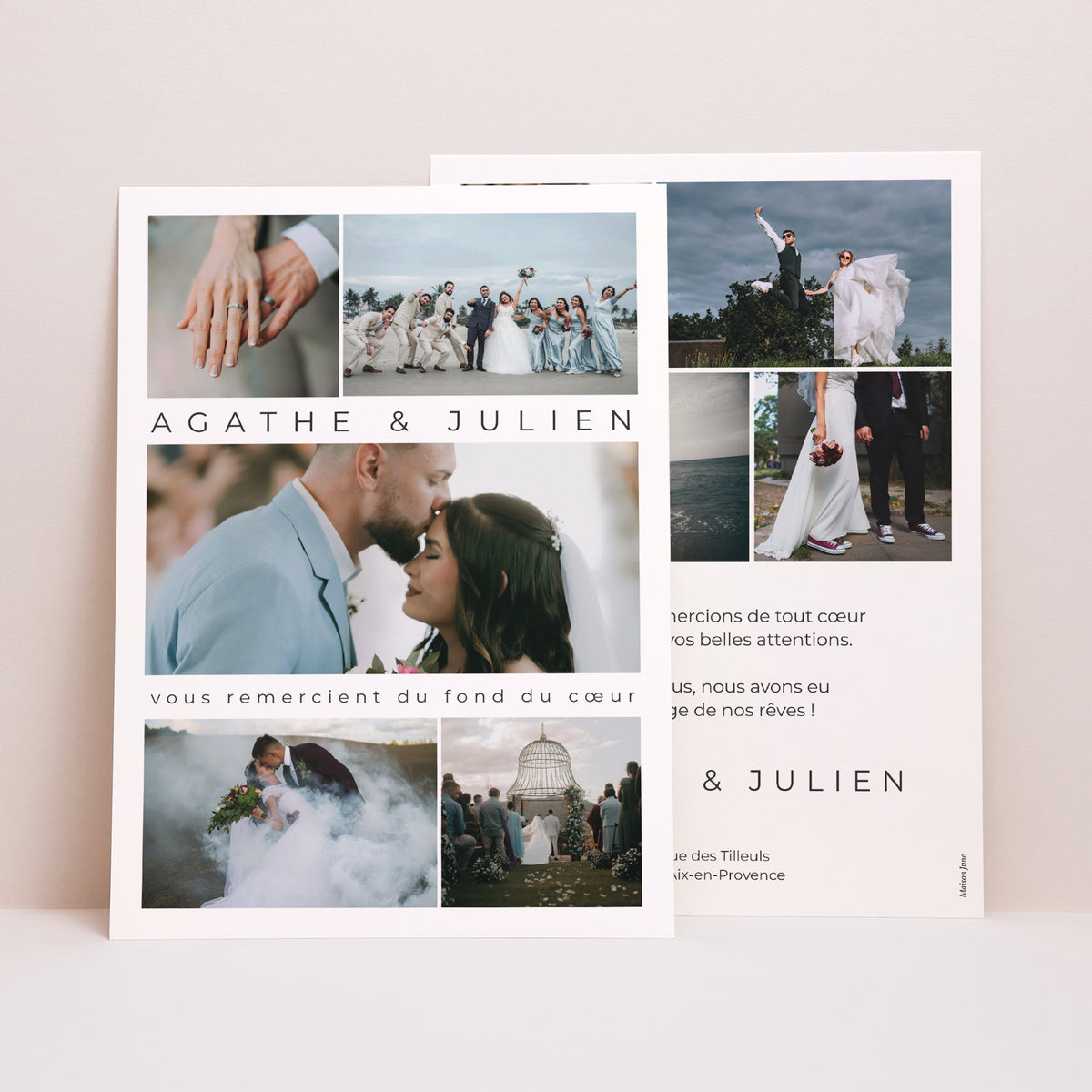 Remerciements Mariage Grand format rectangle Au fil de nos regards photo