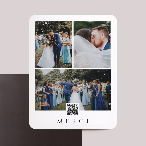 Remerciements Mariage Lot de 8, magnétique, rectangle coins arrondis Éclats de bonheur photo