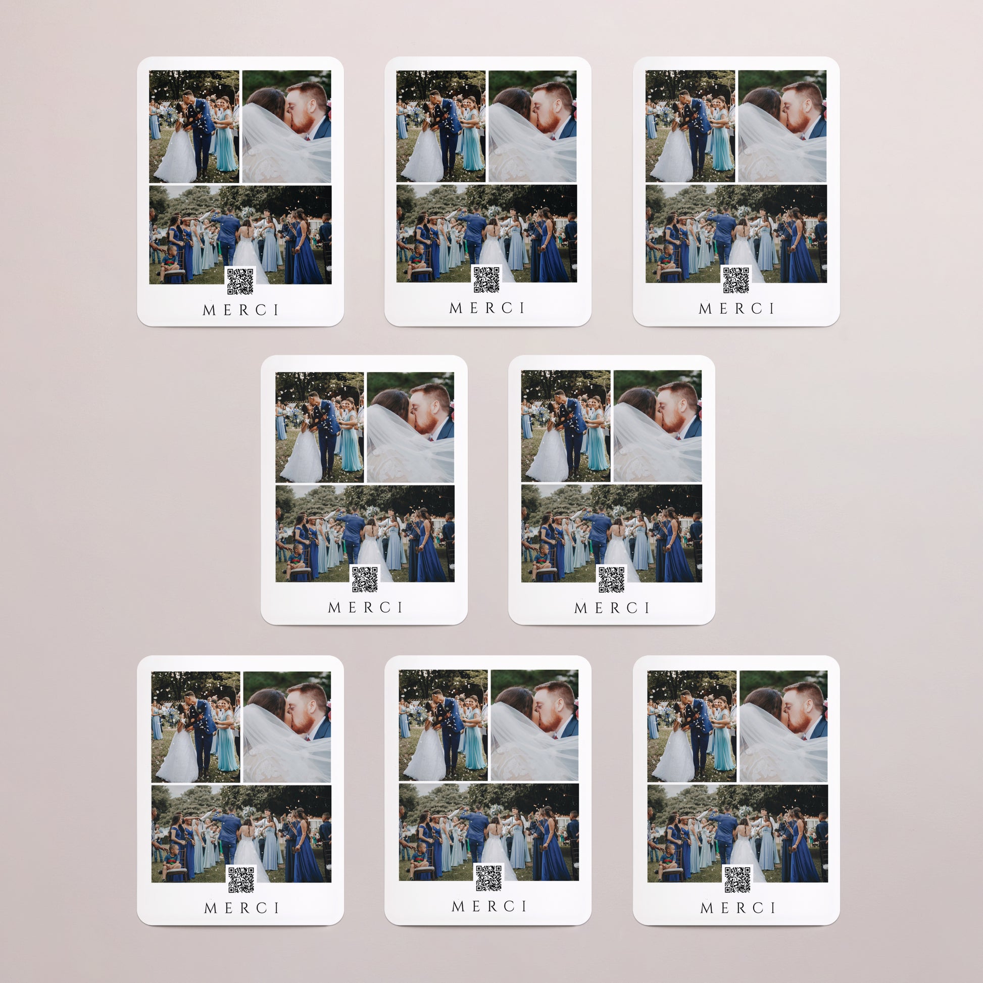 Remerciements Mariage Lot de 8, magnétique, rectangle coins arrondis Éclats de bonheur photo N° 3