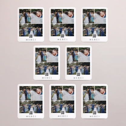 Remerciements Mariage Lot de 8, magnétique, rectangle coins arrondis Éclats de bonheur photo N° 3