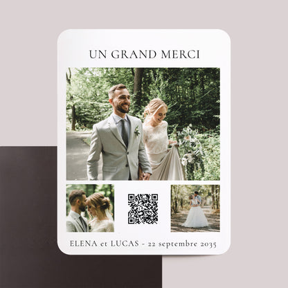 Remerciements Mariage Lot de 8, magnétique, rectangle coins arrondis Jour de promesse photo N° 1