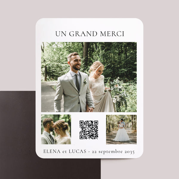 Remerciements Mariage Lot de 8, magnétique, rectangle coins arrondis Jour de promesse photo