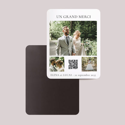 Remerciements Mariage Lot de 8, magnétique, rectangle coins arrondis Jour de promesse photo N° 2