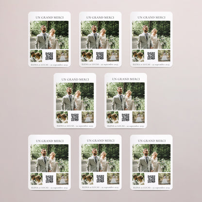 Remerciements Mariage Lot de 8, magnétique, rectangle coins arrondis Jour de promesse photo N° 3