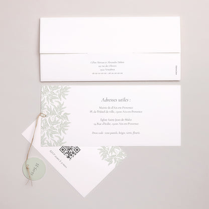 Faire-part Mariage Pochette 2 cartes, étiquette Rêverie Romantique photo N° 4