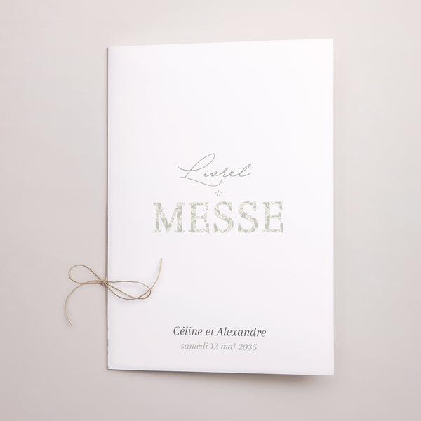 Livret de messe Mariage Double volet Rêverie Romantique photo
