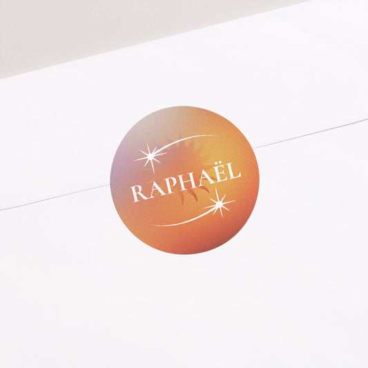 Sticker Naissance Rond Carte aventurier photo