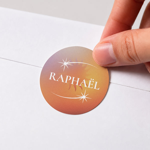 Sticker Naissance Rond Carte aventurier photo