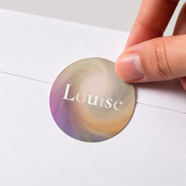 Sticker Naissance Rond Carte Aventurière photo