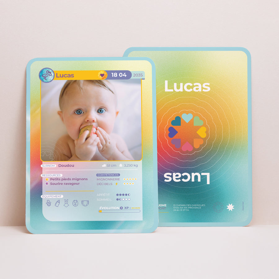Faire-part Naissance Portrait, bords arrondis Carte Niveau 1 photo