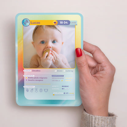 Faire-part Naissance Portrait, bords arrondis Carte Niveau 1 photo N° 2