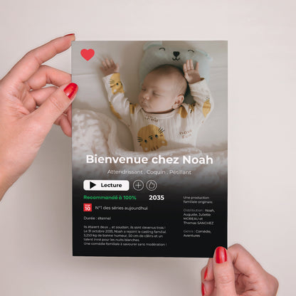 Faire-part Naissance Grand format rectangle Casting du bonheur photo N° 2