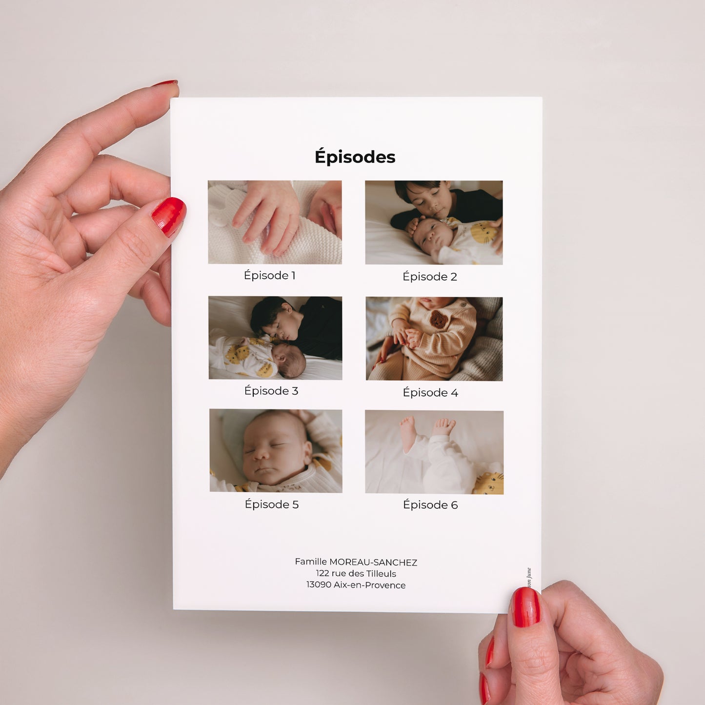 Faire-part Naissance Grand format rectangle Casting du bonheur photo N° 3