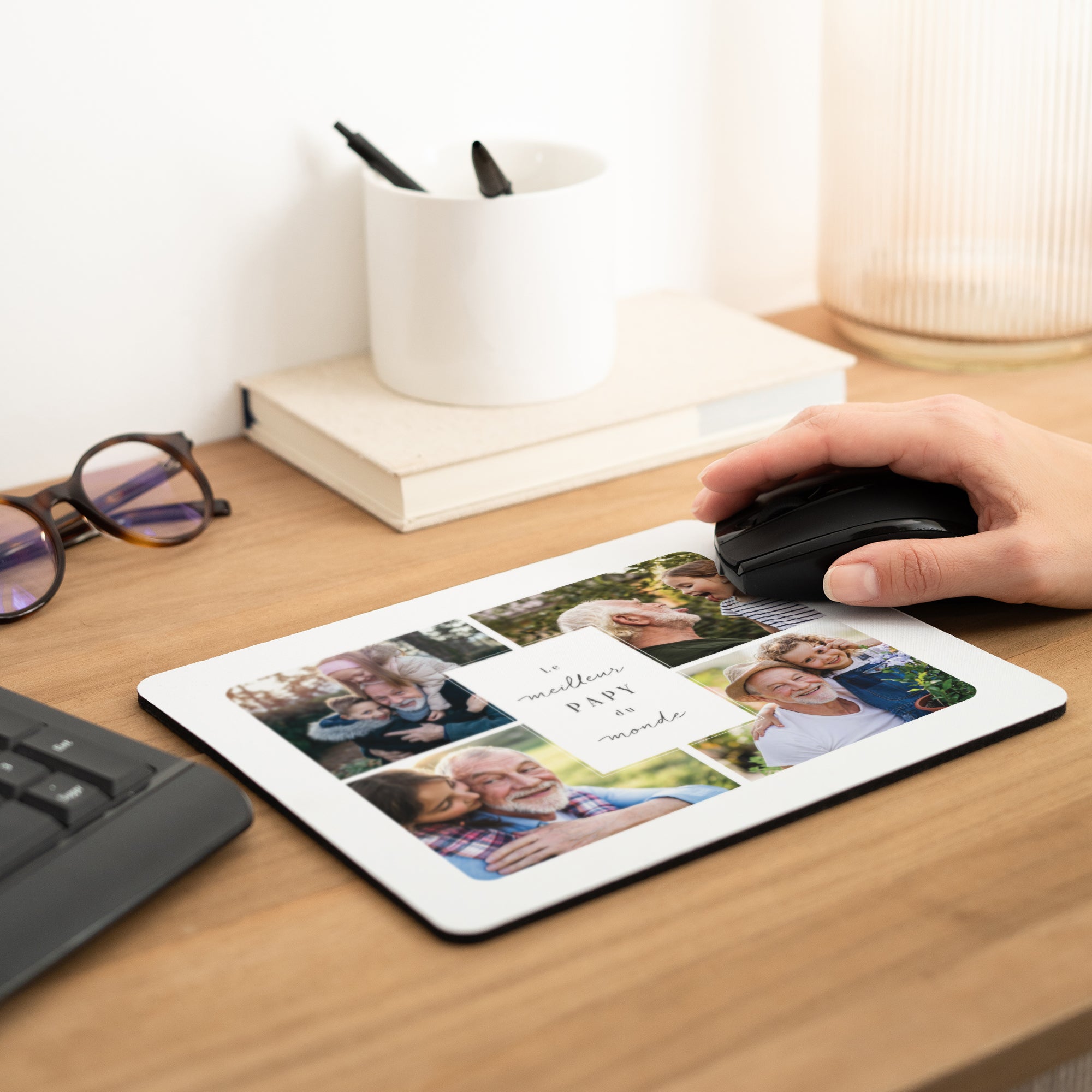 Tapis de souris Rectangle Le meilleur papy du monde photo N° 2