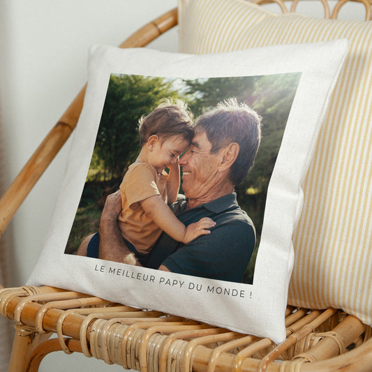 Coussin Beige naturel Fête des grands-pères photo