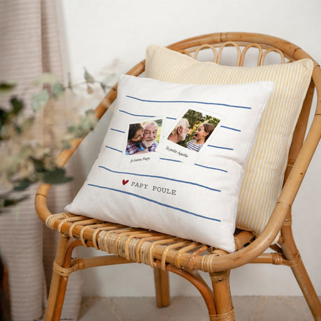 Coussin Beige naturel Papy poule