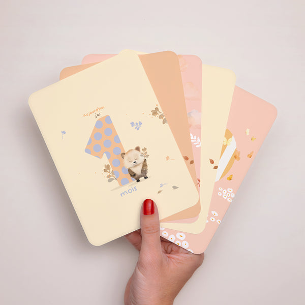 Carte étape bébé Naissance Lot de 12 Les animinis photo