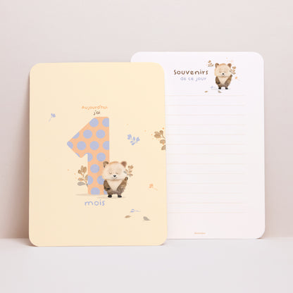 Carte étape bébé Naissance Lot de 12 Les animinis photo N° 4