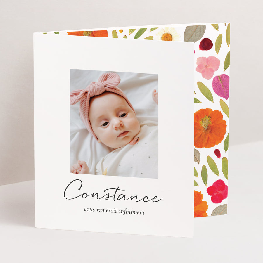 Remerciements Naissance Triptyque asymétrique Pétales de Tendresse photo