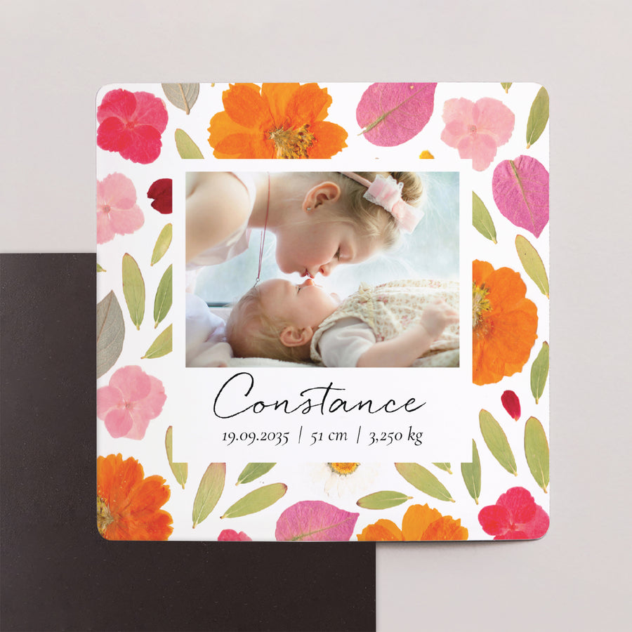 Faire-part Naissance Lot de 9, magnétique Pétales de Tendresse photo