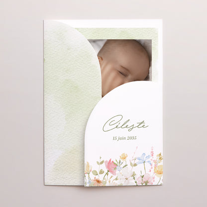 Faire-part Naissance Pochette 2 cartes Petite Fleur d’Amour photo N° 1