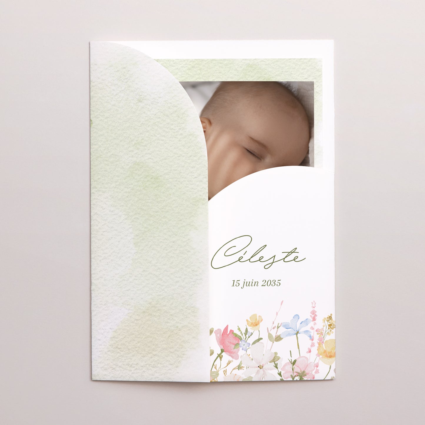Faire-part Naissance Pochette 2 cartes Petite Fleur d’Amour photo N° 2