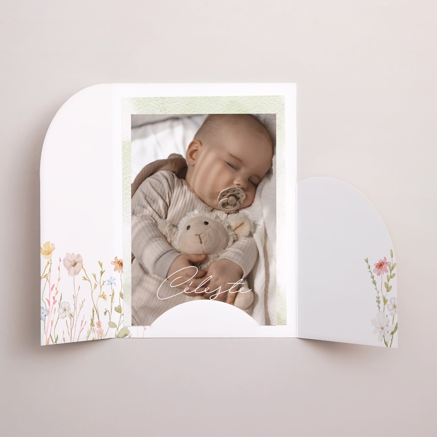 Faire-part Naissance Pochette 2 cartes Petite Fleur d’Amour photo N° 3
