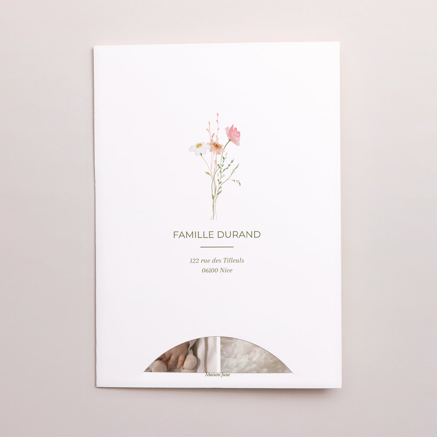 Faire-part Naissance Pochette 2 cartes Petite Fleur d’Amour photo N° 5