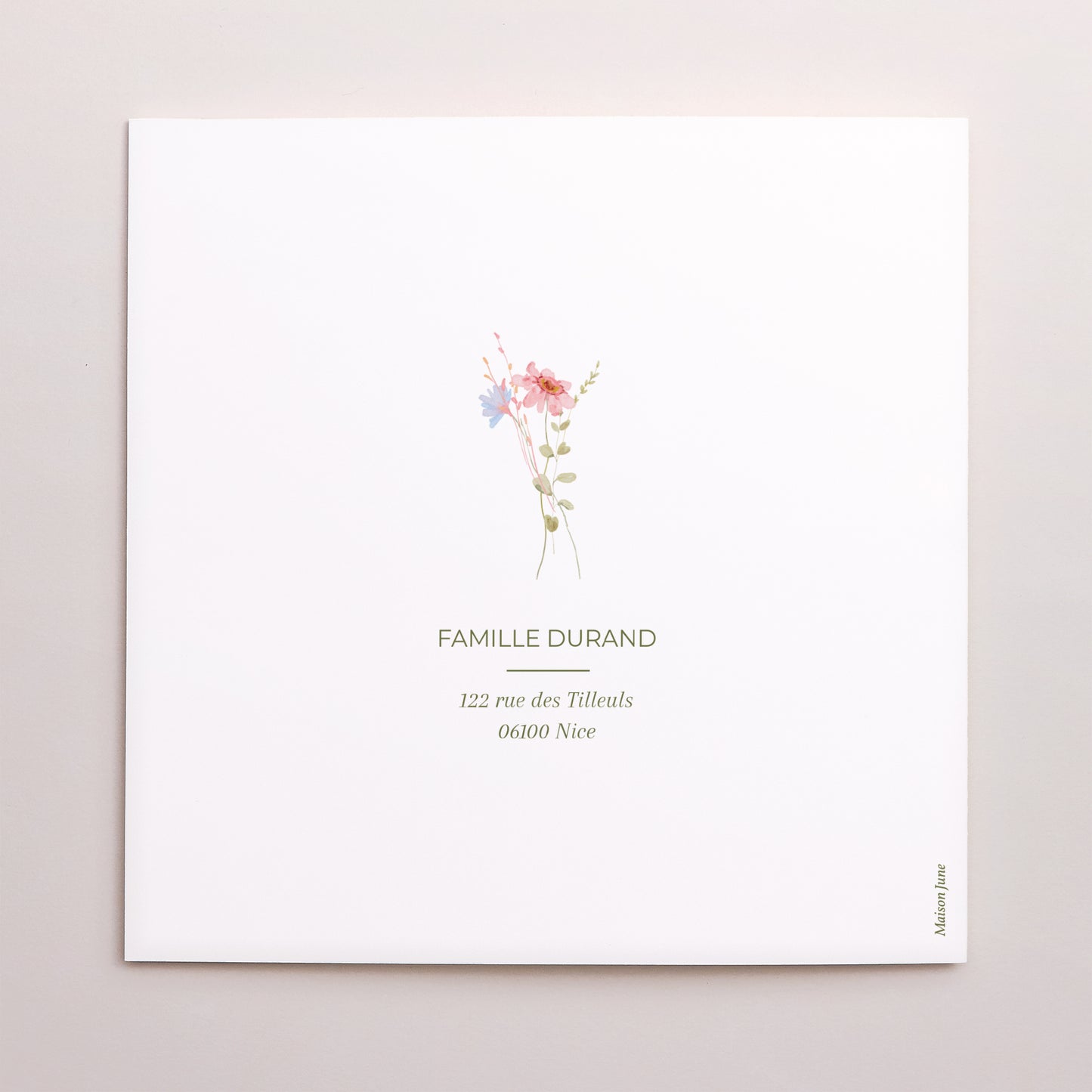 Remerciements Naissance Carré double volet Petite Fleur d’Amour photo N° 3