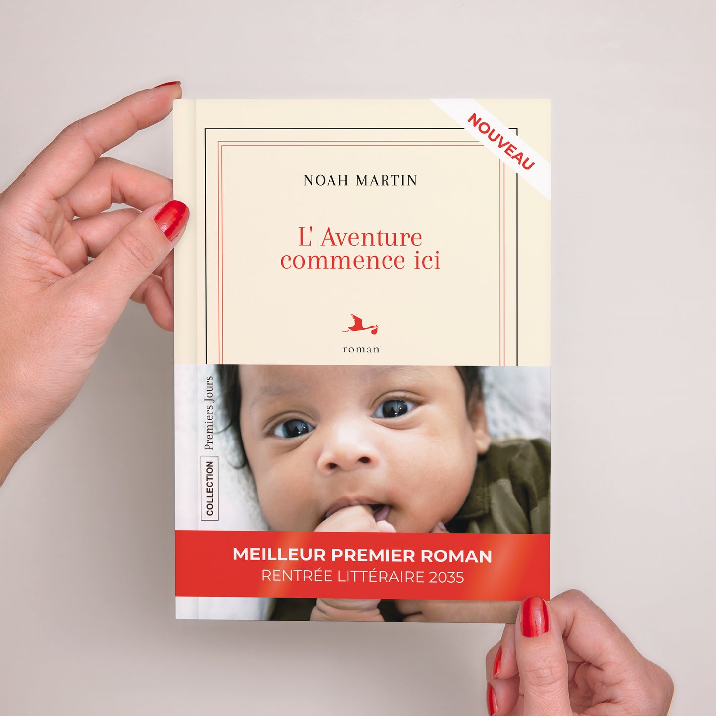 Faire-part Naissance Grand format rectangle Premier roman photo N° 2