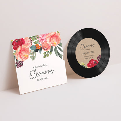 Faire-part Naissance Pochette disque Baby Bloom photo N° 1