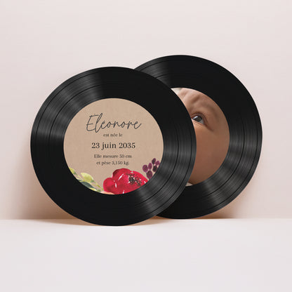 Faire-part Naissance Pochette disque Baby Bloom photo N° 4