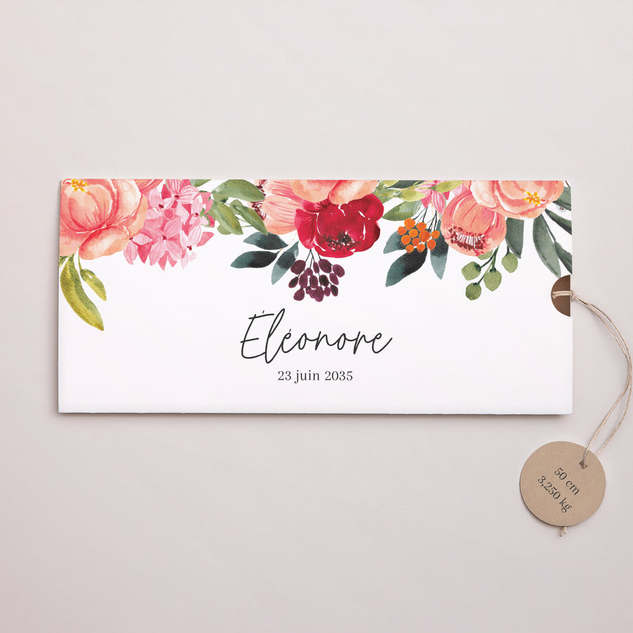Faire-part Naissance Pochette 2 cartes, étiquette Baby Bloom photo