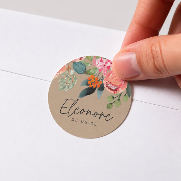 Sticker Naissance Rond Baby Bloom photo