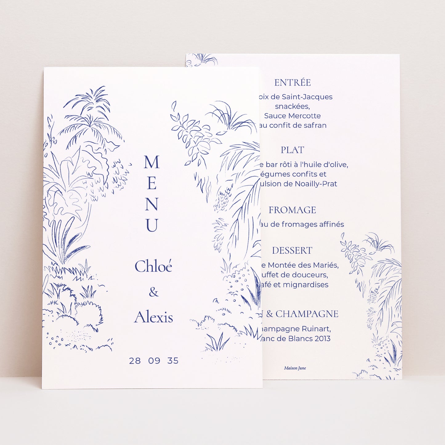 Menu Mariage Portrait Clairière d'Amour photo N° 1