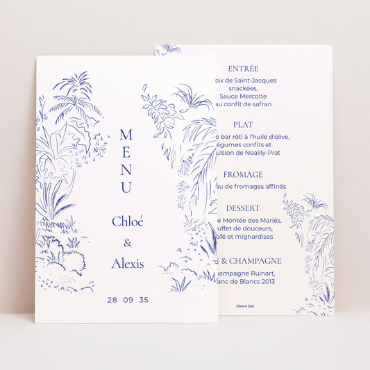 Menu Mariage Portrait Clairière d'Amour photo