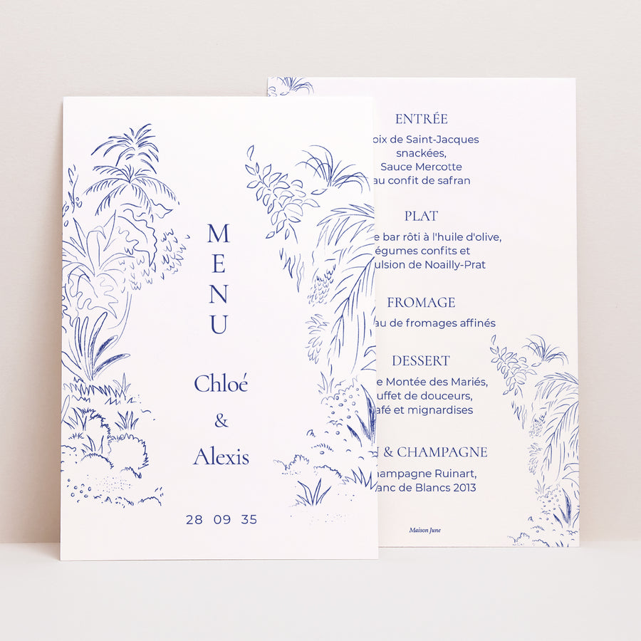 Menu Mariage Portrait Clairière d'Amour photo