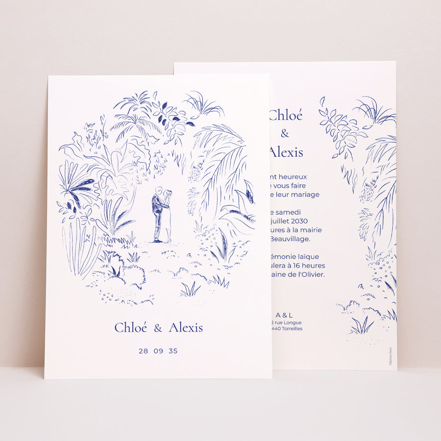 Faire-part Mariage Grand format rectangle Clairière d'Amour photo