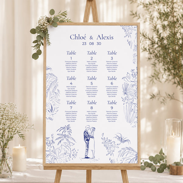Plan de table Mariage Portrait 60 x 90 cm Clairière d'Amour photo