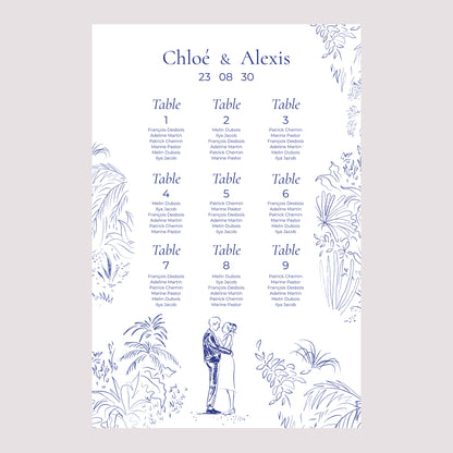 Plan de table Mariage Portrait 60 x 90 cm Clairière d'Amour photo N° 2
