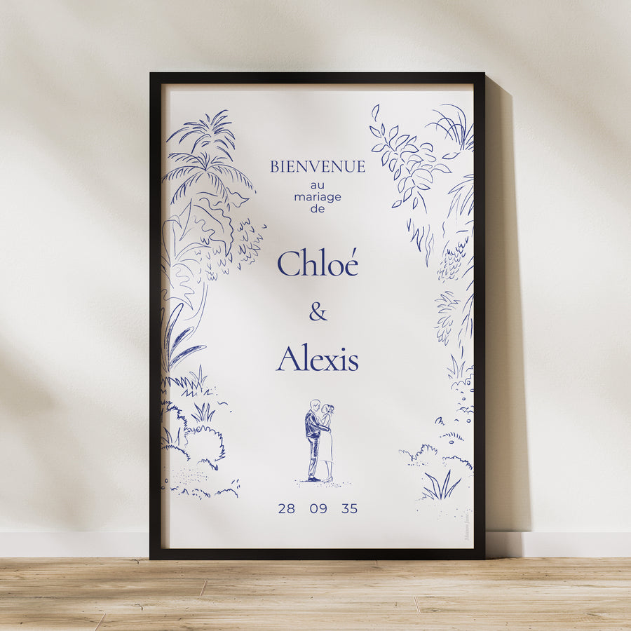Panneau bienvenue Mariage Portrait 60 x 90 cm Clairière d'Amour photo