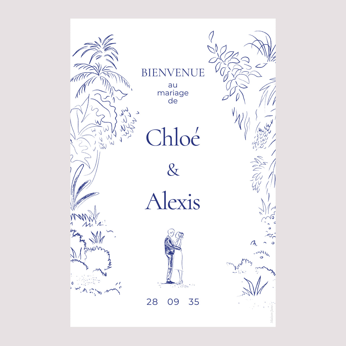 Panneau bienvenue Mariage Portrait 60 x 90 cm Clairière d'Amour photo N° 2