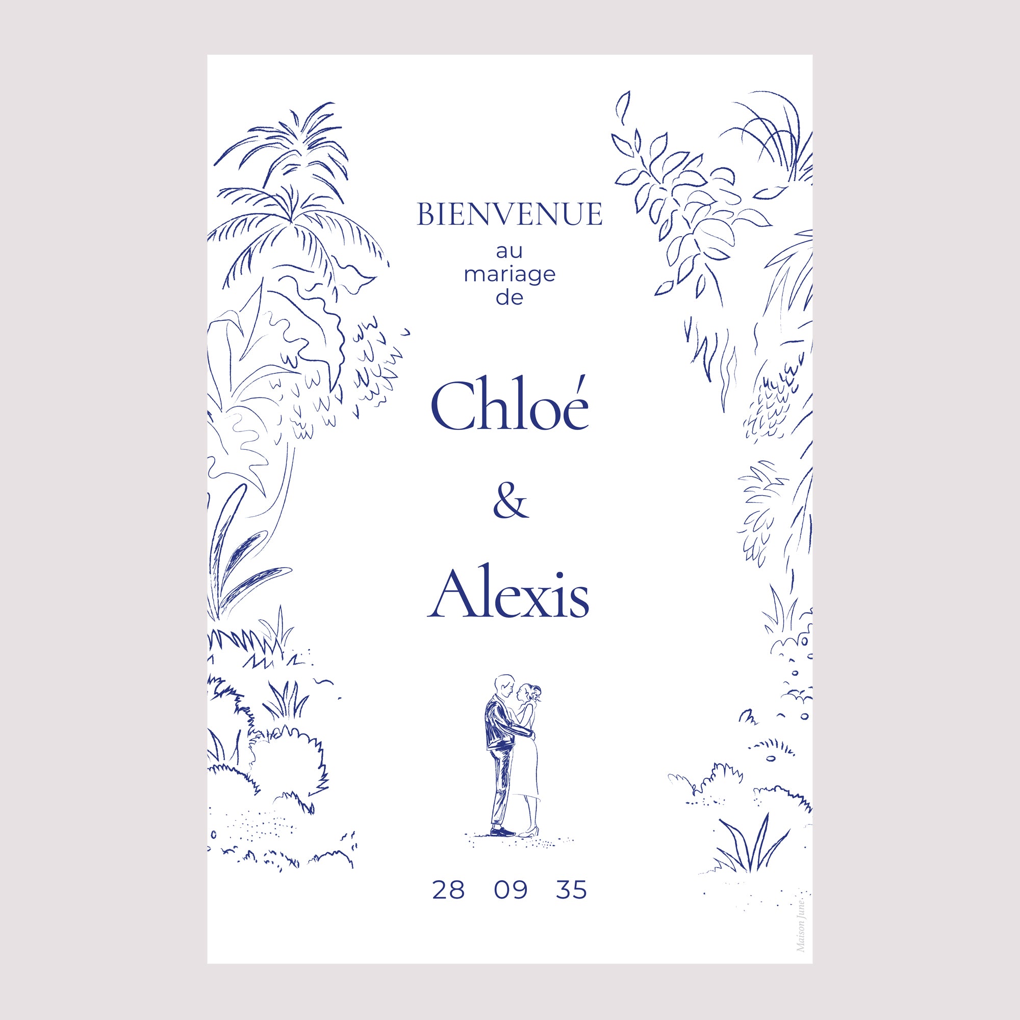Panneau bienvenue Mariage Portrait 60 x 90 cm Clairière d'Amour photo N° 2