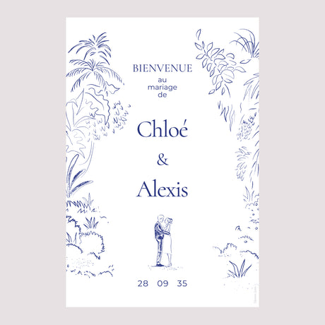 Panneau bienvenue Mariage Portrait 60 x 90 cm Clairière d'Amour
