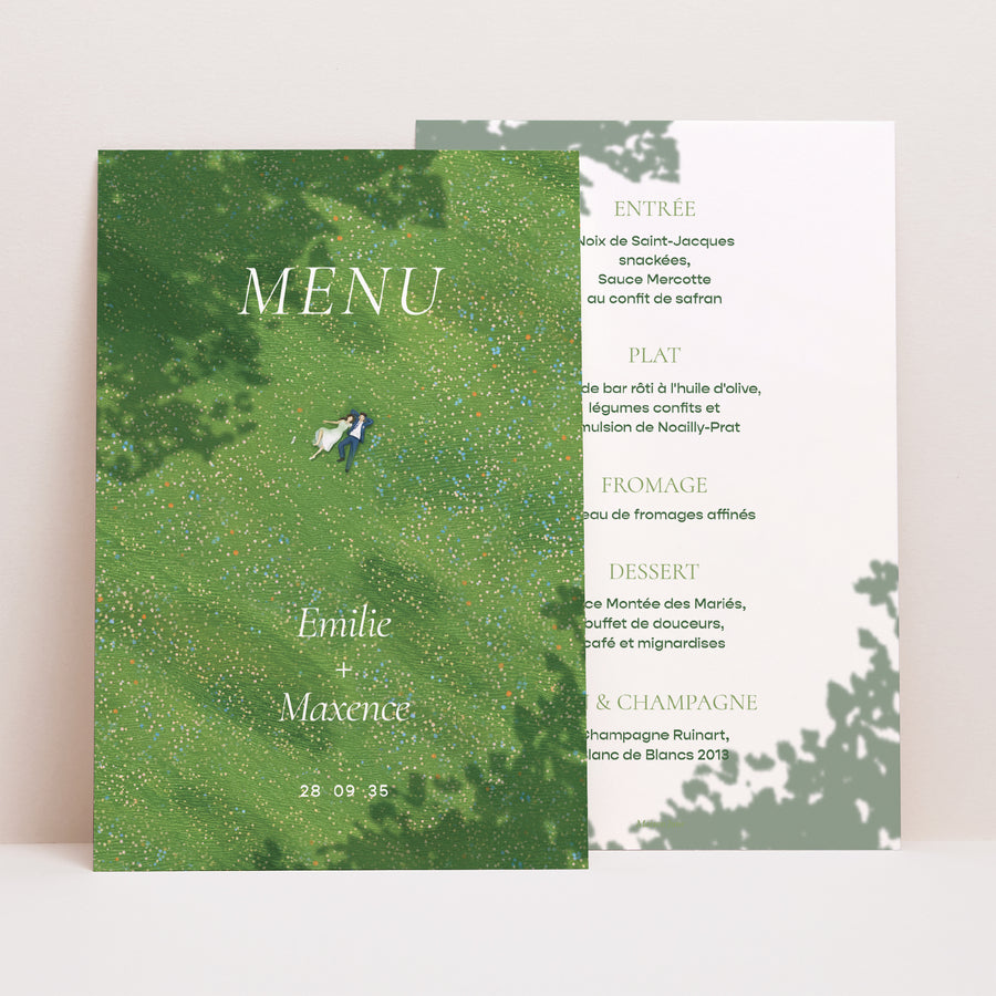 Menu Mariage Portrait Pause amoureuse photo
