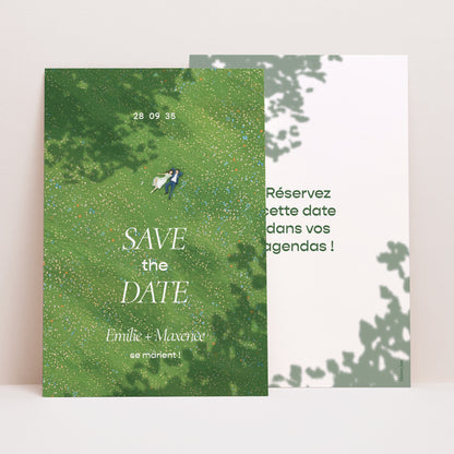 Save the date Mariage Portrait Pause amoureuse photo N° 1